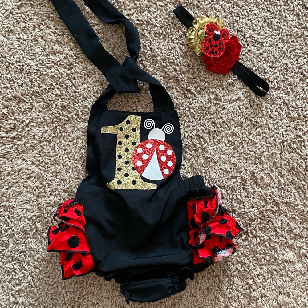 Girl 1st birthday rompers